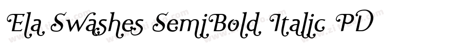 Ela Swashes SemiBold Italic PDF字体转换
